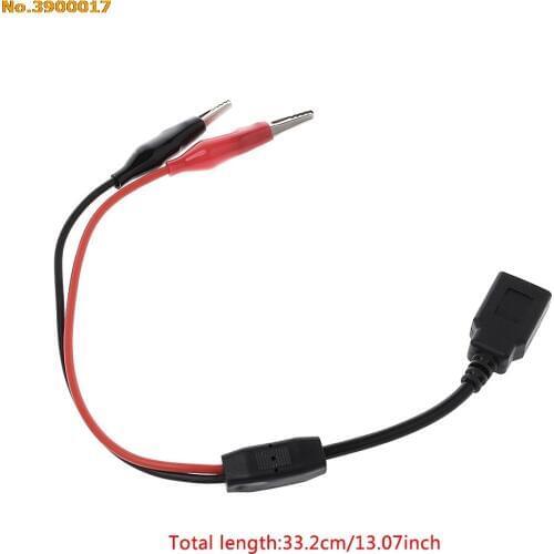 Copper Alligator Clips with Wire Female USB Connector Test Leads Crocodile Clamp
