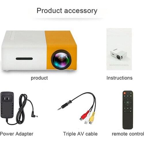 Projector Mini Projector Portable Theater Home Office HD 1080P Yellow