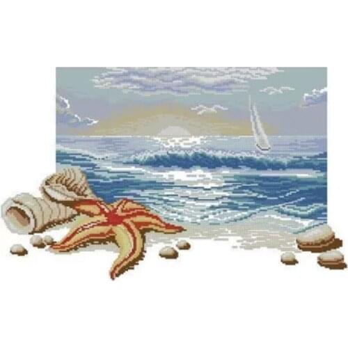 Embroidery Package Cross Stitch Kits Unopen New Luxurious Beach Winter DIY Handicraft Embroidery Kit Free shipping