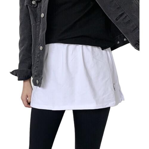 Women Fake Hemline Adjustable Layered False Top Sweep Detachable Blouse Shirt Hemline High Waist Skirt Half-Length Splitting New