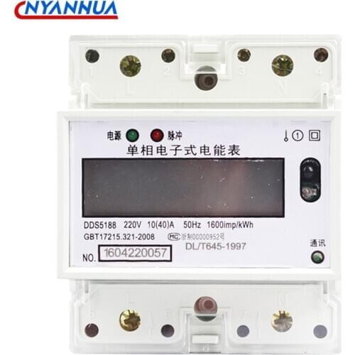 Single-phase Din Rail Watt-hour Meter DDS5188rs485 Communication Interface Low Power Consumption And High Precision