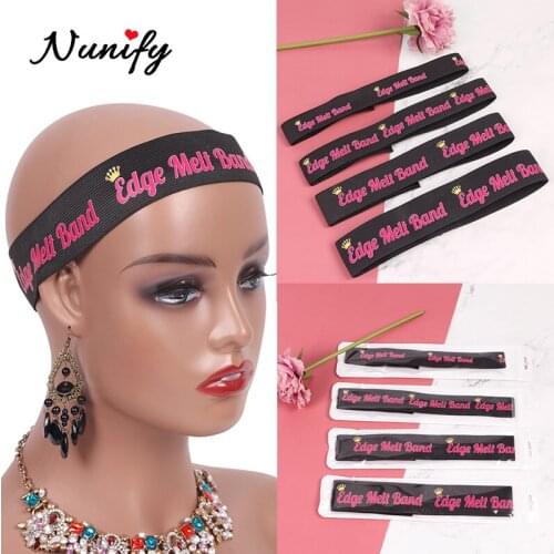 Nunify Wholesale Melt Band With Logo Wig Headband For Edges Wig Elasticband Edges Scarf To Lay Edges Elastic Band For Wig
