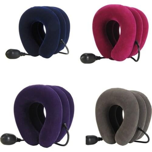 Neck Stretcher Air Cervical Traction House Medical Devices Orthopedic Pillow Collar Pain Relief Blue Brown Tractor