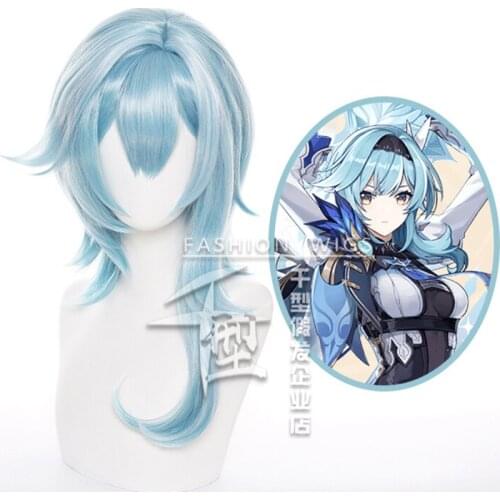 Game Genshin Impact Eula Wig Cosplay Costume Heat Resistant Synthetic Hair Women Carnival Party Wigs