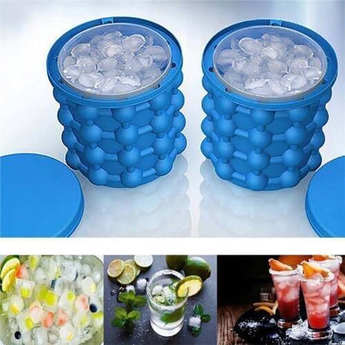 Portable silicone ice bucket cup food grade large frozen red wine cola cooling storage tube tasteless container double layer