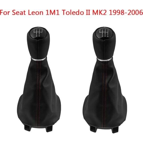 5/6 Speed Gear Shift knob Stick Lever Pen Leather Gaiter Boot Cover Collar For Seat Leon 1M1 Toledo II MK2 1998-2006 Car Styling