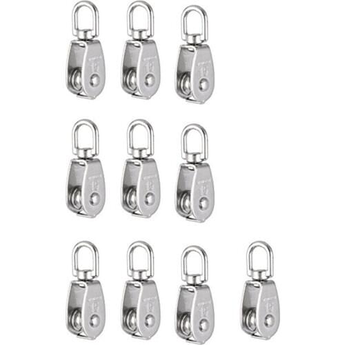Crane Pulley Block M15 Lifting Crane Swivel Hook single Pulley Block Hanging Wire Towing Wheel 10Pcs