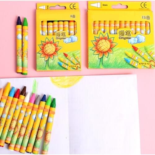 Cartoon Creative Crayon Pupils Stick 8 Color 12 Color Childrens Oil Painting Childrens Day Gift