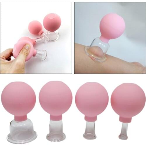 Silicone Vacuum Suction Glass Facial Cupping Set for Eyes, Face and Body Leg Arm Cupping Anti-Aging Relaxation