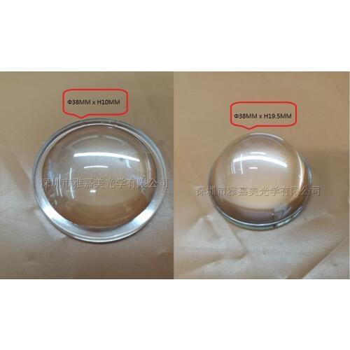 LED optical glass lens Diameter 38MM, Height 19.5MM and 10MM Plano convex lens ,power LED lenses