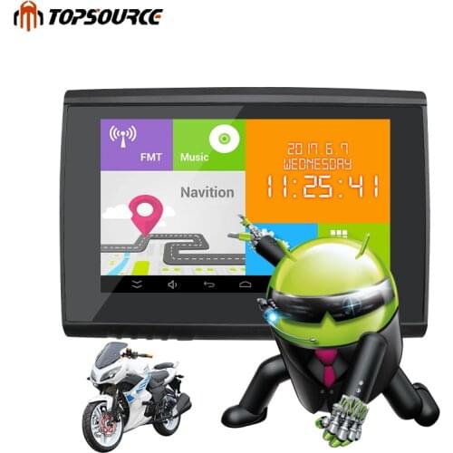 TOPSOURCE 5" IP67 Waterpoof Motorcycle gps Navigation Car gps navigator 2017 NEW 2 IN 1 Android 4.4.2 WIFI 512M 8GB Bluetooth
