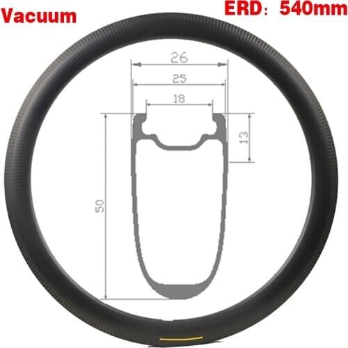Vacuum Clincher Road Rim ERD 540MM Factory Direct Professional Road Bike Racing Rim 3K / UD / 12K / Marble Bicycle Rim Surface