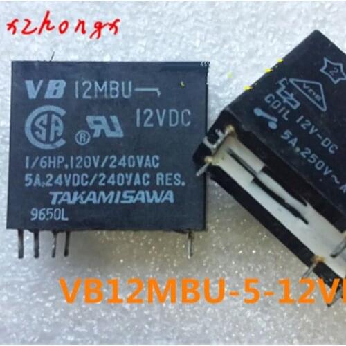 VB12MBU-5-12VDC VB12MBU-5 DIP-6 5A 12VDC Power Relay