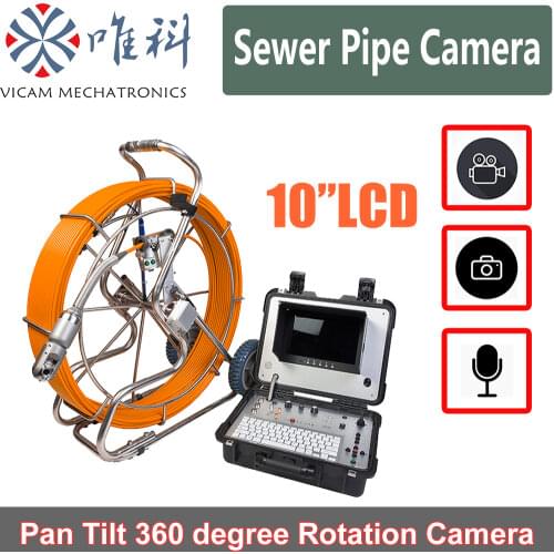 512hz transmitter 360 degree rotation camera plumbing PT camera device for sewer line inspection (60m Dia.9mm cable reel)