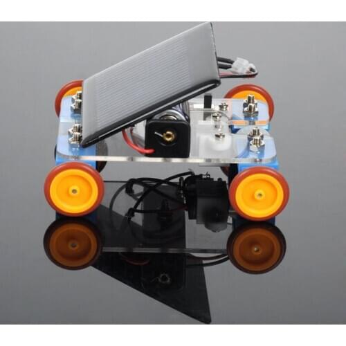 Yellow wheel solar car No. 10 diy assembly solar technology handmade kit