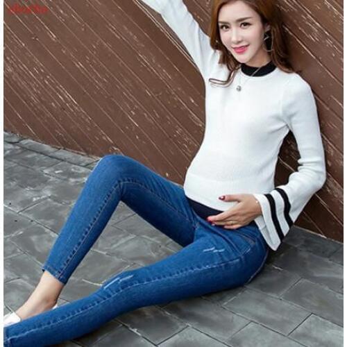 Winter Jeans Maternity Pregnant Women Pants Fashion Care abdomen Maternity Pants Pregnant Trousers Maternity Pregnant Clothes