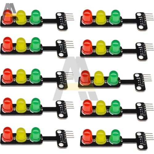 10pcs Mini DC 5V LED Display Module Digital Signal Output Traffic Light Module 5mm LED RGB Traffic Light