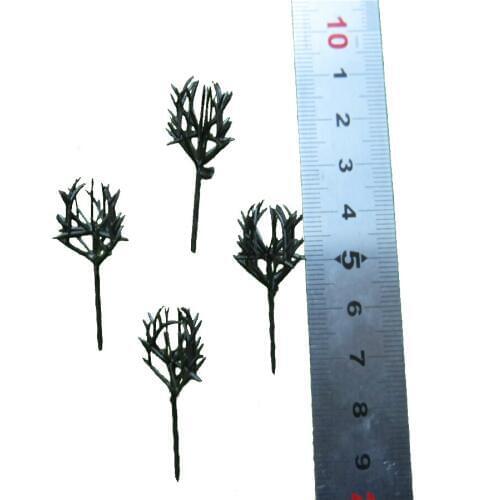 100Pcs 3cm Z Scale Model Trains Scenery Landscape Plasticminiature Architectural Model Balck Tree Supplies Building Layout