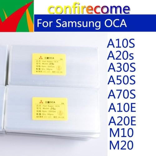 100pcs/Lot OCA Optical Clear Adhesive For Samsung Galaxy A10S A20S A30S A50S A70S A10E A20E M10 M20 For Mitsubishi Film OCA Glue