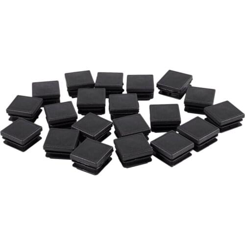 20 Pcs Plastic Square Blanking End Caps Tube Inserts 25mm x 25mm