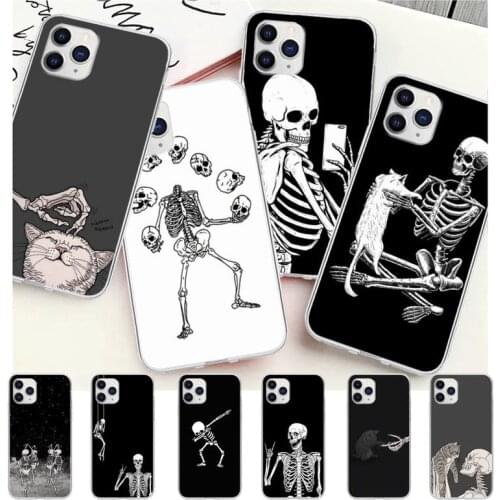 2021 Funny Skeleton Transparent Mobile Phone Case Cover For Samsung Galaxy A51 A71 S20 S10e S8 S7 S9 S10 Plus