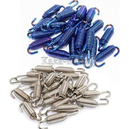 50PCS / Lot Universal Motorcycle Exhaust Spring Motorbike Scooter Accessories Stainless Steel Fixing Springs Tension Springs