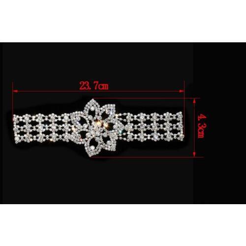 Free Shipping Wholesale 5pcs/lot 9.5"x1.7" Rhinestone Applique for Wedding Gown Bridal Sash Evening Wear Rhinestone Patch ML14