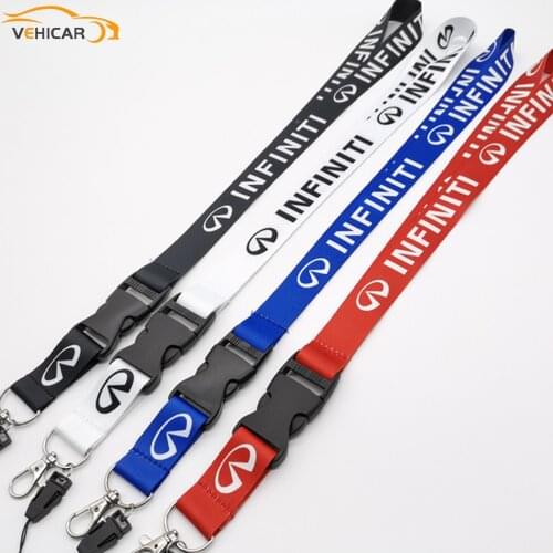 VEHICAR Car logo Lanyard Neck Strap For INFINITI Auto Fashion Lanyard Keys Keyring infiniti Car Keys House Keys ID Badges Card