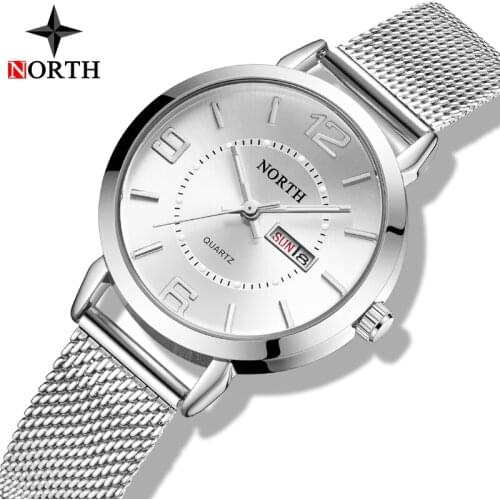 Women Watches NORTH Luxury Brand Casual Quartz Watch New Fashion Stainless Steel Simple Lady Business Watches Relogio Feminino
