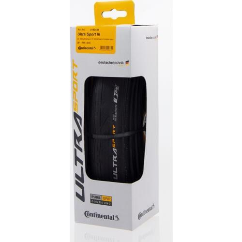 Continental Ultra Sport III 700x23/25 Black Folding PureGrip 3 Road Bike Tire Tyre