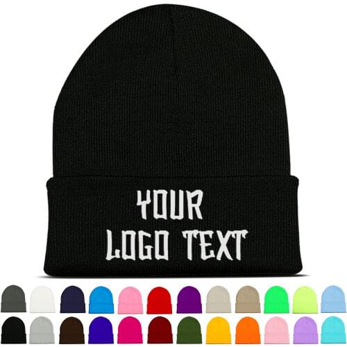 Personalized Custom Winter Beanie Hat With Embroidery Letters Text Name Logo Knit Skullie Cap Slouchy Women and Men Hats