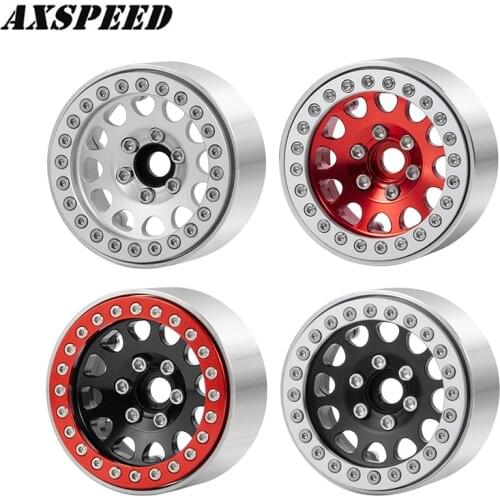 AXSPEED 1.9inch Metal Aluminum Beadlock Wheel Rim for Axial TRX4 D90 SCX10 SCX10 II 90046 1/10 RC Crawler
