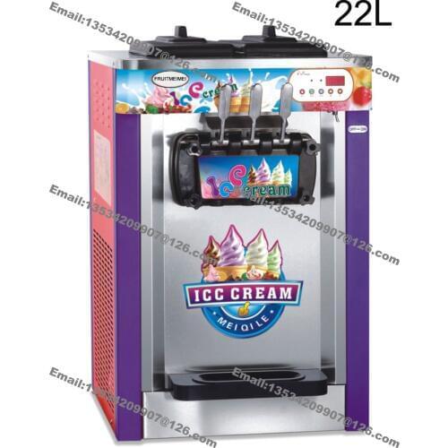 22L Flozen Yogurt Countertop Commercial 110v 60Hz 220v 50Hz Electric 3 Flavor Soft Ice Cream Machine Maker