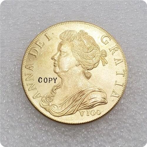 United Kingdom Queen Anne 1703 gold VIGO five guineas Copy Coin