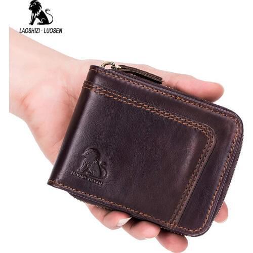 Man Woman Genuine Leather Fashion Wallet Bags Short Purse Male Carteira Masculina Card Holder Money Package Business Travel Gift
