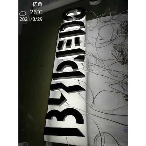 Metal Channel Letter 3D Painting Stainless Steel Signage Back Lit for Bar Design Decoration