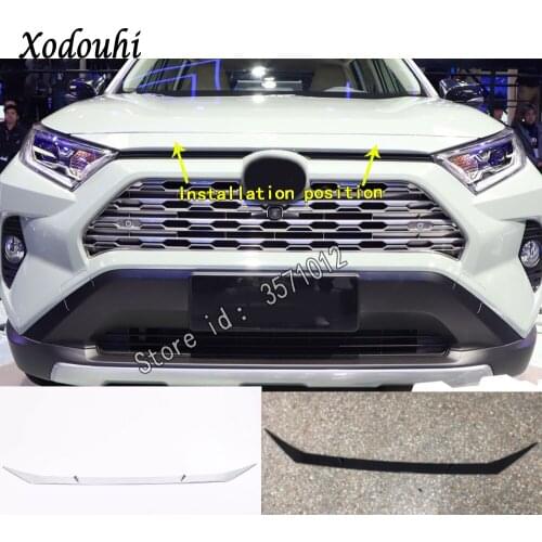For Toyota RAV4 2019 2020 2021 Sticker Body Bumper Engine Trim Front Bottom Grid Grill Grille Edge Panel Frame Parts 1pcs