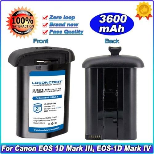 New Battery 3600mAh LP-E4 LP-E4N LP E4 Battery For Canon EOS 1D Mark III, EOS-1D Mark IV, EOS 1Ds Mark III, EOS 1D C, EOS 1D X