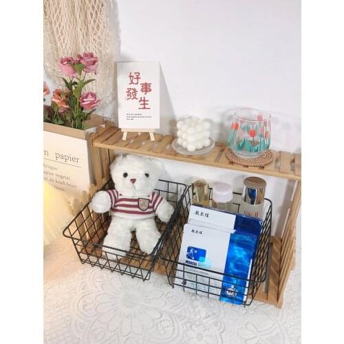 About desktop iron art storage basket, living room mask, cosmetics snacks, admission basket, student dormitory artifact
