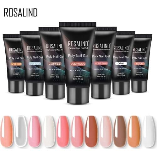ROSALIND Poly Nail Gel Builder Extension Semi Permanent Hybrid Varnishes Pure Color Gel Polish All For Manicure Nail Art Design