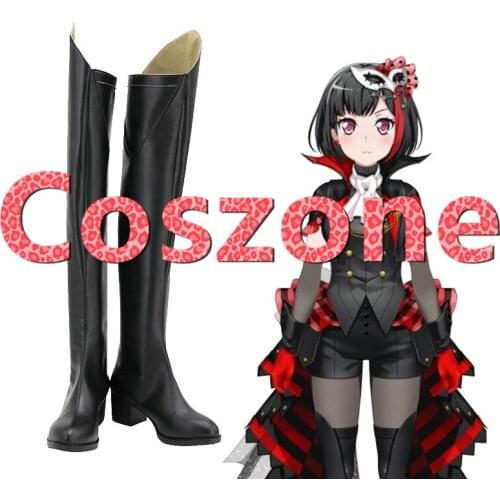BanG Dream! Mitake Ran Black Cosplay Shoes Boots Halloween Carnival Cosplay Costume Accessories