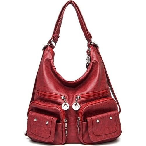 2021 new Restore ancient ways womens backpack, large capacity multi-functional portable backpack women soft leather handbags