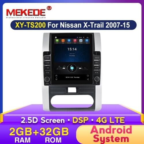 TOP!10'' Tesla screen android 2din Car Radio Multimedia Player For Nissan X-Trail 2007-2015 Navigation GPS DSP 2.5D BT carplay