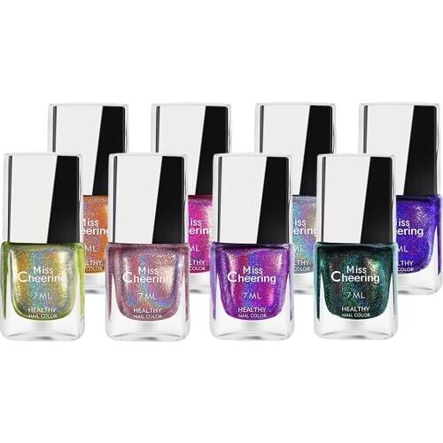 Sequins Diamond Nail Art Polish Holographic Mirror Nail Powder for Salon 7ml