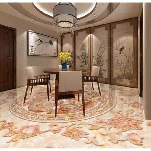 Waterproof floor Longfeng three-dimensional relief marble floor pvc self-adhesive wallpaper Home Decoration