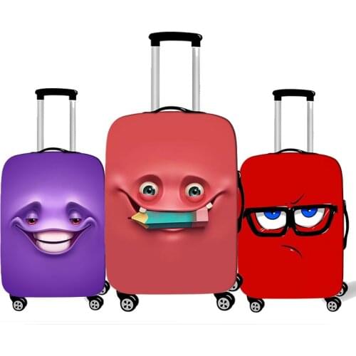 Funny Expression Protective Sheath Travel Suitcase Cover Elastic Dust Cases Fit 18 - 32 Inches Luggage Baggage Necessary Cover