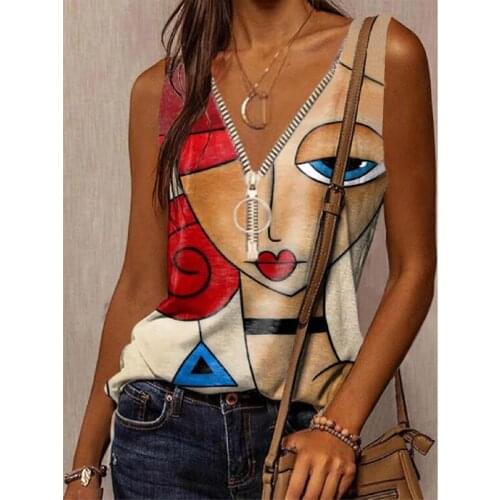 Summer V-Neck T-Shirts Women Sleeveless Tops Casual Girls Streetwear Vest Tops Womens Pullover Tank Tops Elegant Tee Shirt