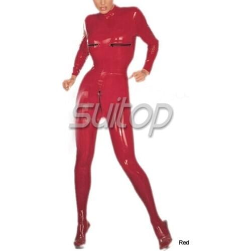 Suitop latex rubber body stocking catsuit for woman