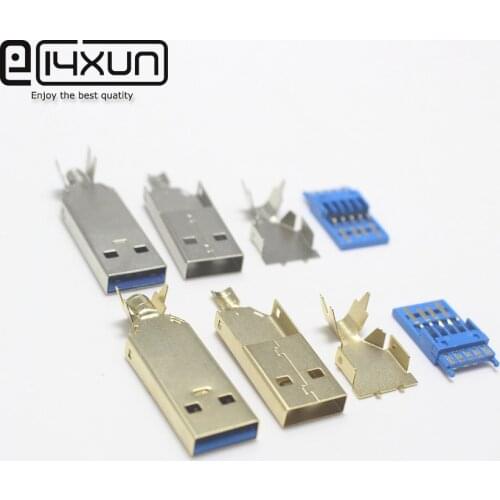 1/2/5set Nickel/Gold Plated USB 3.0 Type A Male Connector For DIY USB Extension Cable for Radiator Hard Disk camera USB Cable