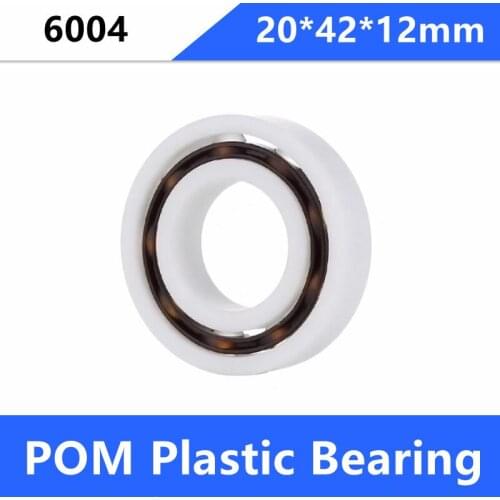 10pcs/50pcs 6004 20x42x12mm POM plastic Deep Groove ball bearings Glass balls Nylon Cage 20*42*12mm